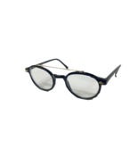 NOS Vintage 90s Streetwear Cross Bar Circle Eyeglasses Glasses Black Gol... - $49.45