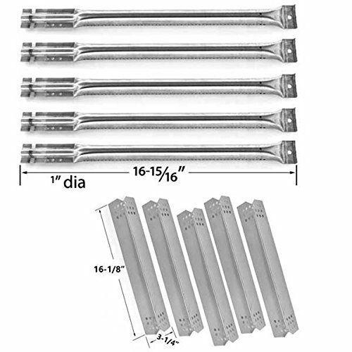Kit Riparazione Per Griglia A Gas – 5 Piastre Riscaldanti (40,6x8,8 Cm) E 5 Tubi Bruciatore (40,6x2,5 Cm) – Acciaio Inox – Compatibile Jenn-Air, Members Mark, Nexgrill