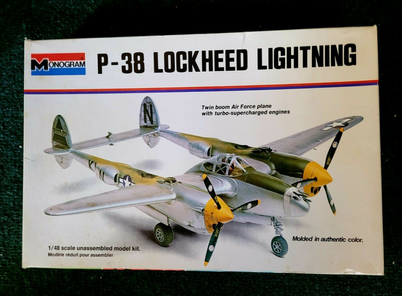 Vintage 1992 Monogram P-38j Lightning Model Kit 1 48 for sale online