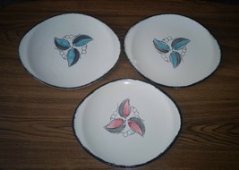Set of 3 Vintage Blue Ridge Southern Pottery WILD CHERRY 11" Oval Platters - $17.33