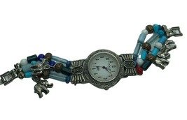 Vintage 90's LA Express West ladies watch Southwest glass beads animal charms - $18.80
