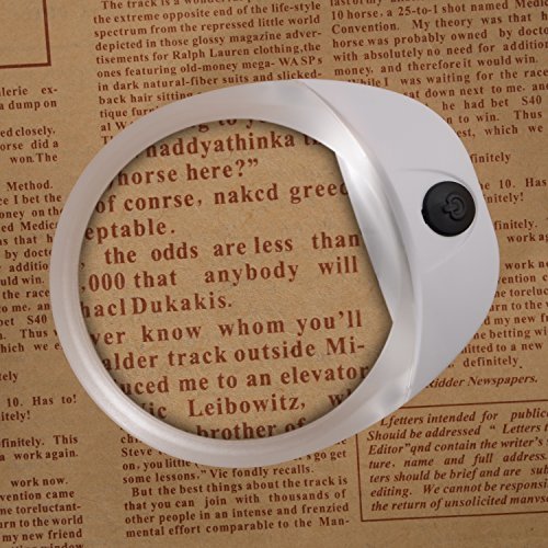 Rechargeable 10X Dome Magnifying Glass with LED Light for Reading