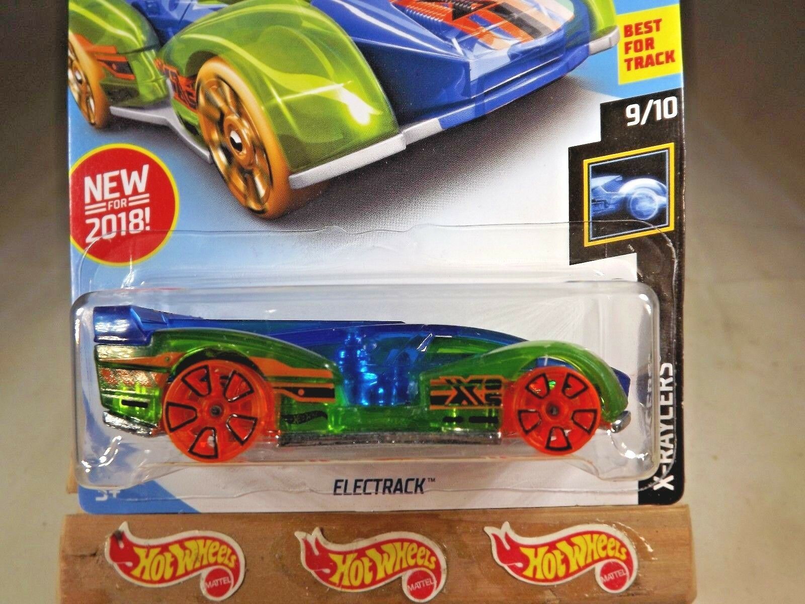 2018 Hot Wheels 281 XRacers 9/10 ELECTRACK Trans Green/Blue