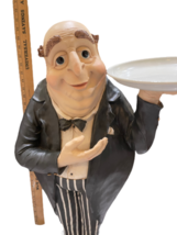 31" Ceramic Chef Butler Waiter Statue Holding Platter Serving Tray *REPAIR" image 2
