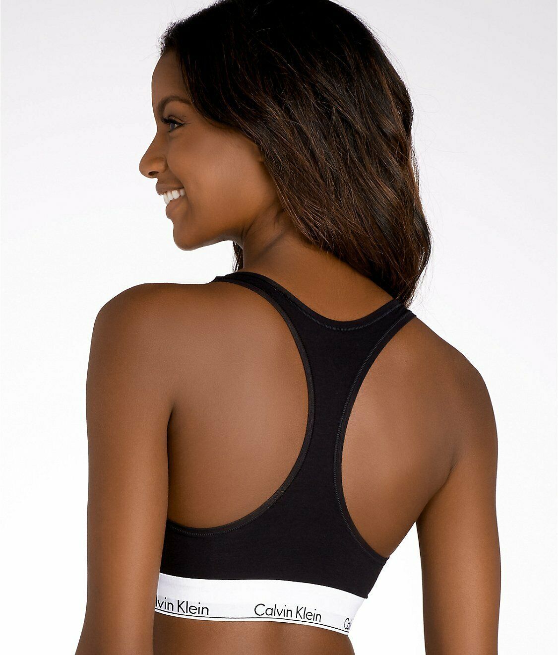Calvin Klein BLACK Modern Cotton Racerback Bralette, US Small Bras