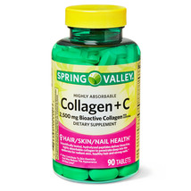 Spring Valley Collagen + Vitamin C Tablets, 2500 Mg, 90 Count - $26.82