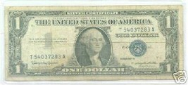 1957 B Circulated SILVER CERTIFICATE - One Dollar Note - $8.95