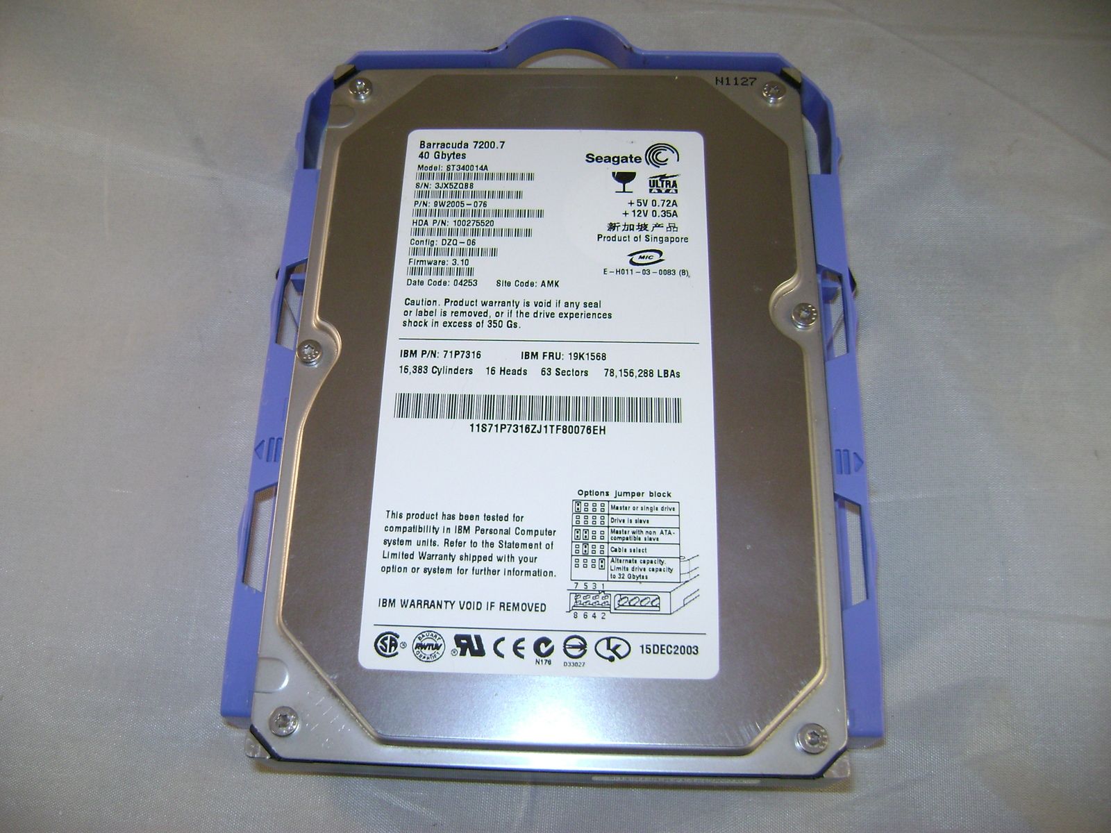 Seagate Barracuda 7200.7 40 Gbytes hard d rive Internal Hard Disk Drives