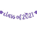 class of 2021 purple glitter banner prestrung 