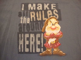 Walt Disney Snow White Grumpy I Make All The Rules here Funny T Shirt Size L  - $14.56