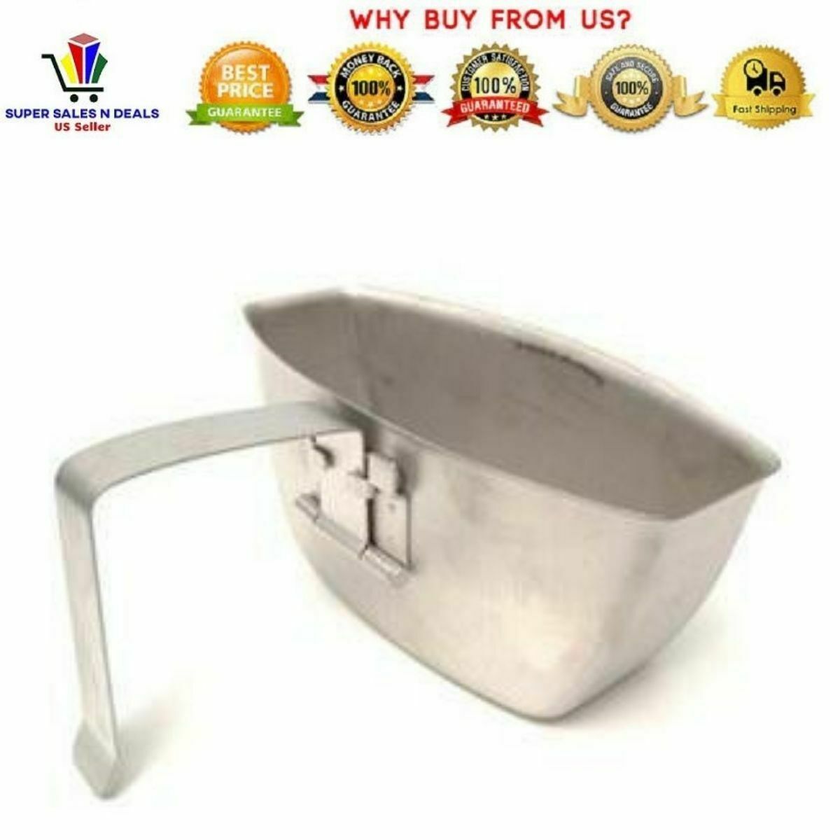 CANTEEN CUP GENUINE US MILITARY artic USGI STAINLESS Built In Handle