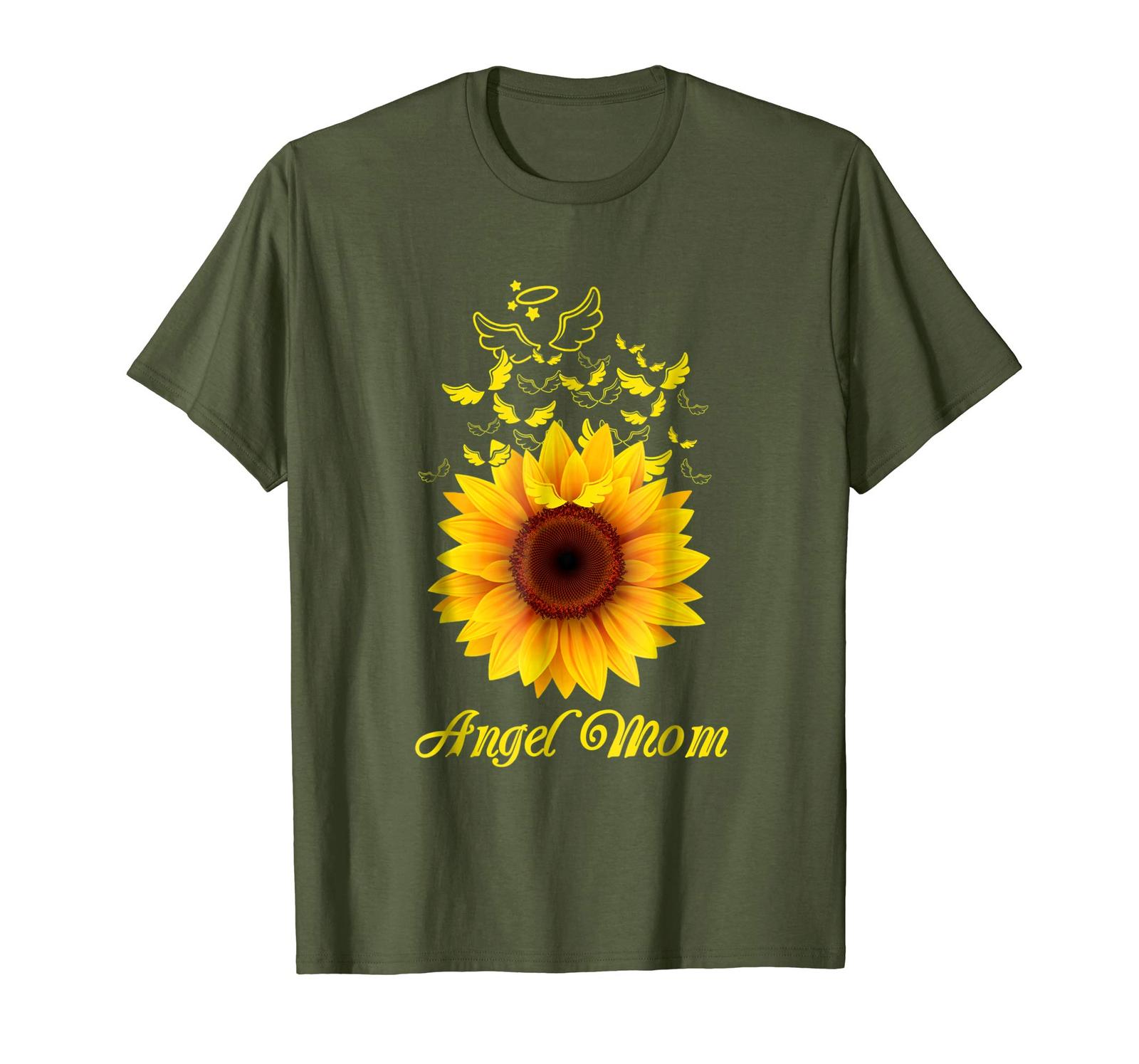 New Shirts - Angel Mom Sunflower Angel Wings Flying Shirt Men - T ...