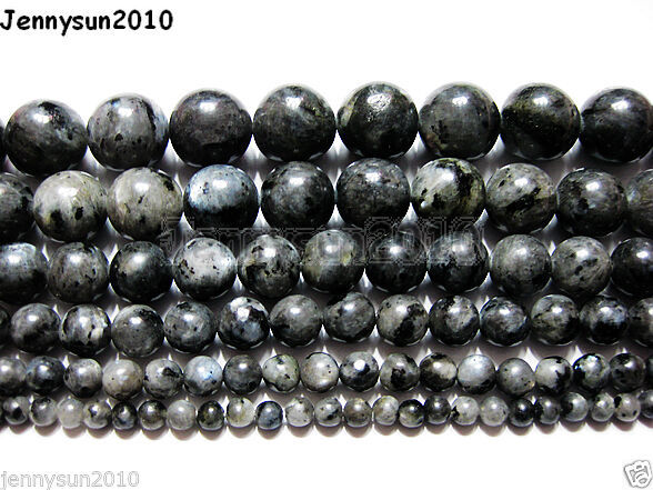 Natural Larvikite Labradorite Gemstone Round Beads 16'' 4mm 6mm 8mm 10mm 12mm