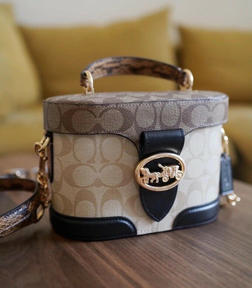 georgie gem crossbody in blocked signature canvas