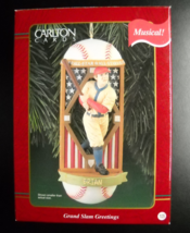 Carlton Cards Heirloom Christmas Ornament 1998 Grand Slam Greetings Musical Box - $18.99