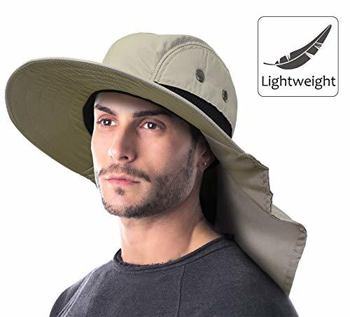 Outdoor Fishing Hat with Ear Neck Flap Cover Wide Brim Sun Protection ...