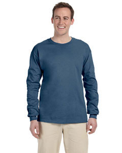 Indigo Blue XL Long sleeve Gildan ultra cotton T-shirt 2400 G240 G2400