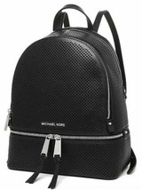 Michael Kors Signature Logo Rhea Zip Medium Tri-Color Pearl Backpack