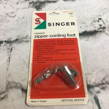 New Vtg SINGER Hinged Zipper Cording Foot for Vertical Needle Sewing Mac... - $9.89