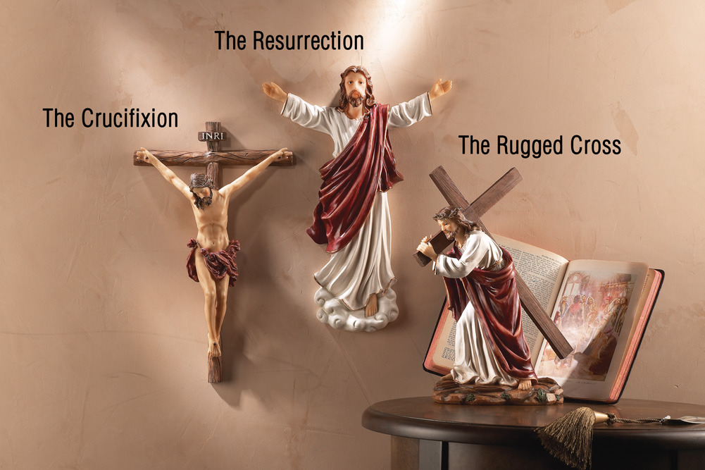 Jesus At Easter Religious Collectible Figurine Rugged Cross Statues