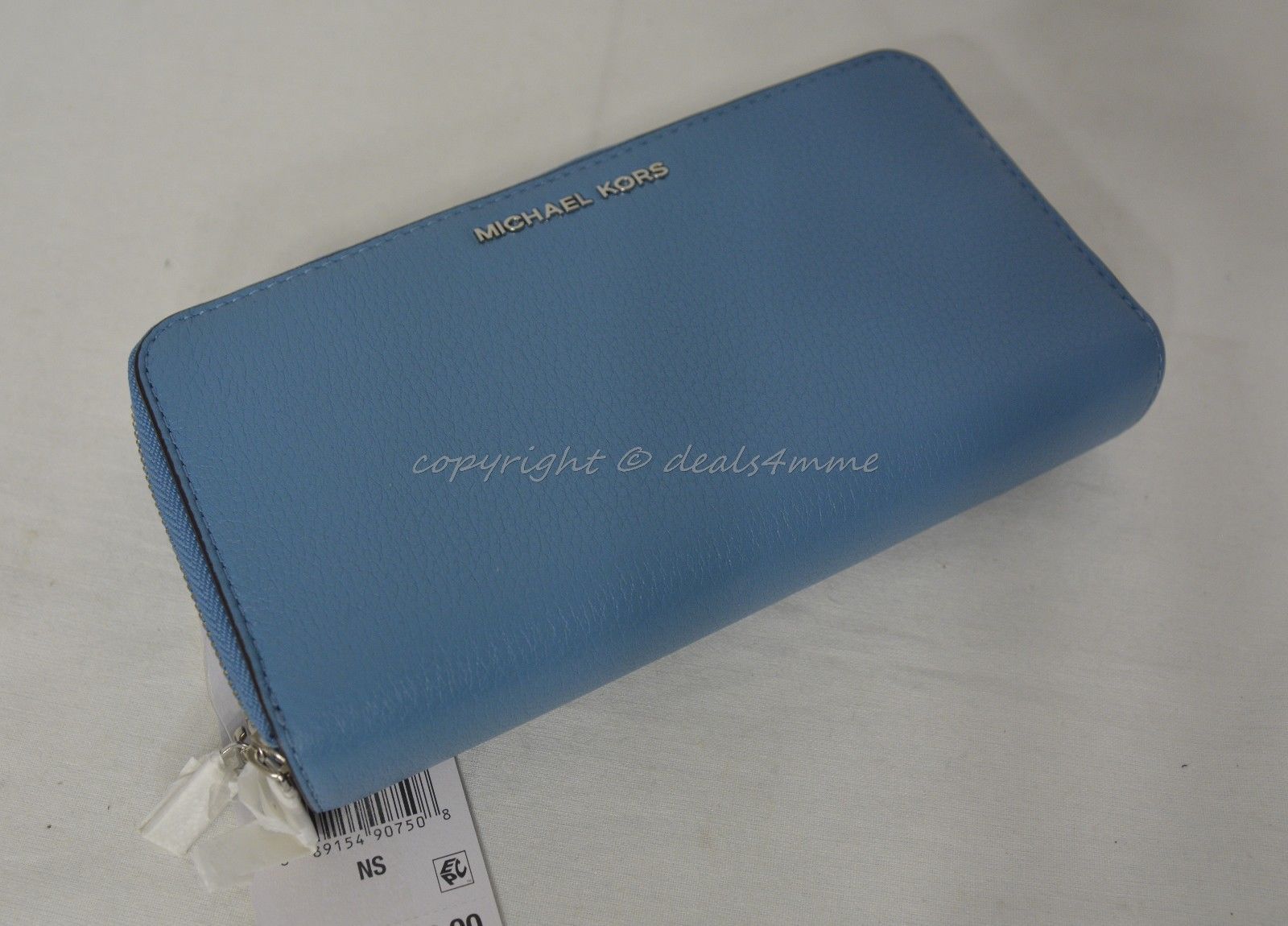 light blue michael kors wallet