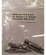 American Tools #1 Square 2&quot; Long Screw Power Bit 95121HH 2 pks of 10 - $4.95