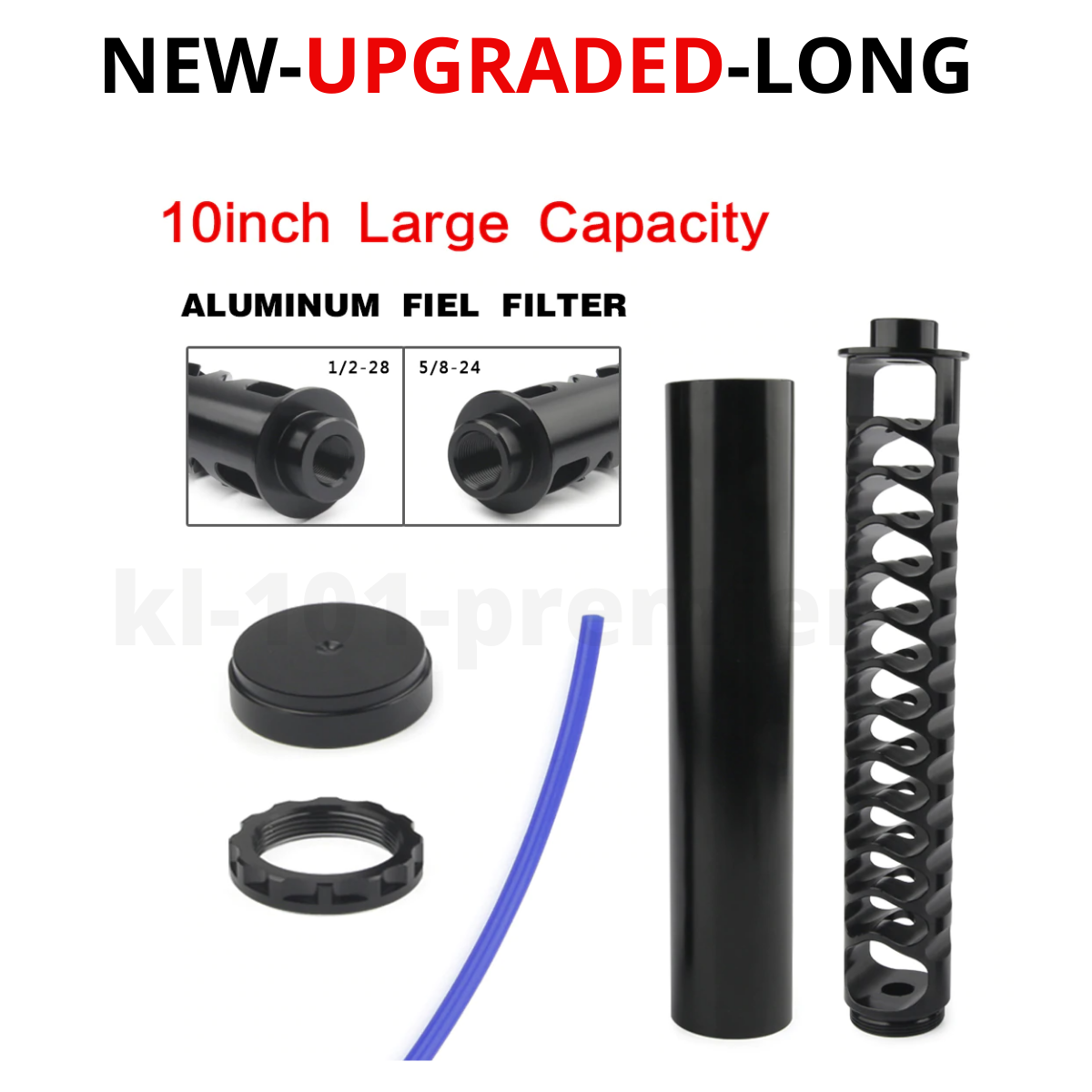 10 Inch Extension Spiral 1/2-28 Alloy Long Fuel Filter Single Core 4003 UPGRADED - Mixed Tool Sets