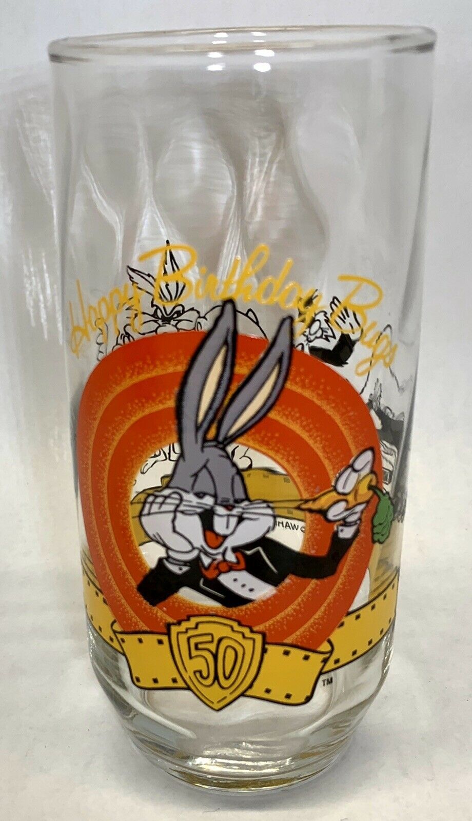 Bugs Bunny Happy Birthday 50th Anniversary Glass 1990 Warner Bros ...