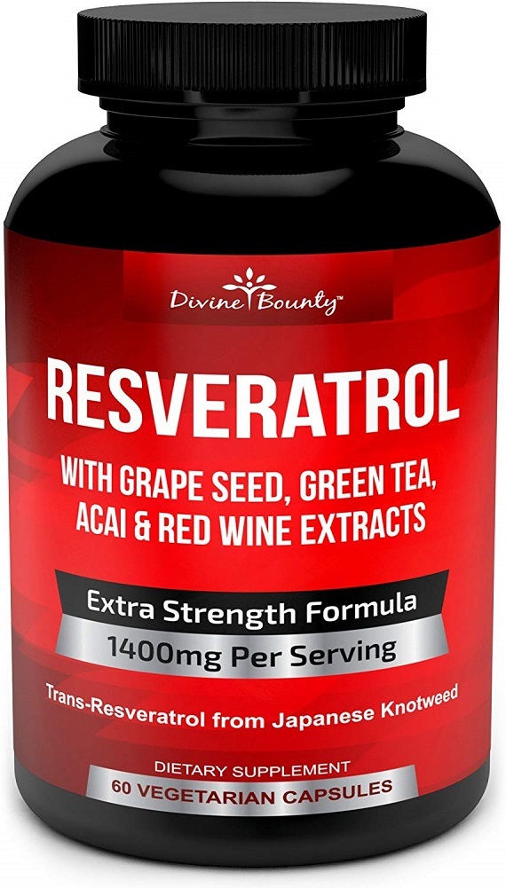 Resveratrol Supplement - 1400mg Extra Strength Formula with Grape Seed Extract