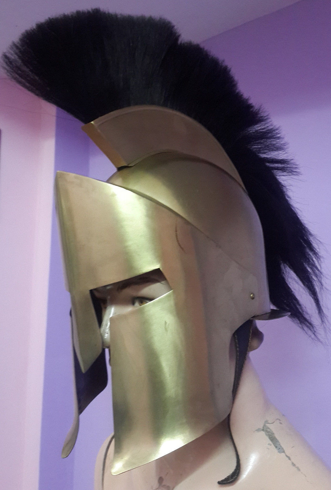 300 Movie Geek Helmet Armor Medieval Roman Spartan Helmet With Black 