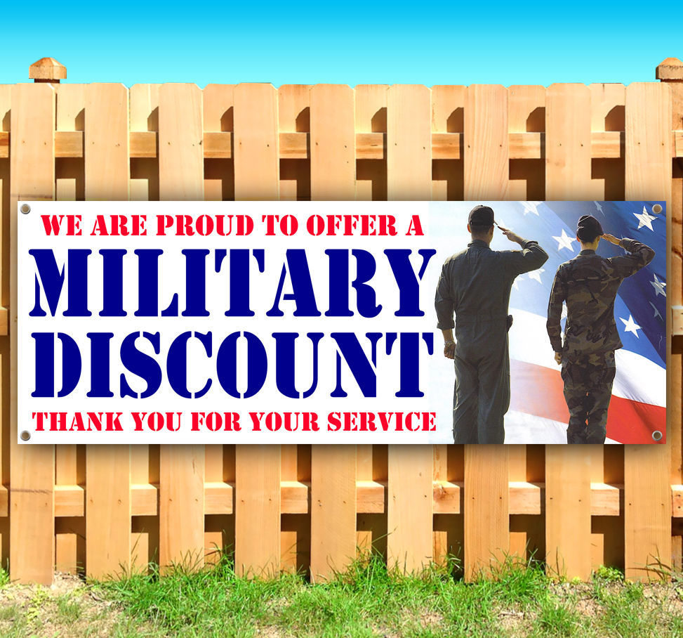 MILITARY DISCOUNT Advertising Vinyl Banner Flag Sign Many Sizes