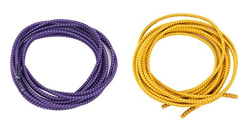 Elastic No Tie Shoelaces for Adults and Children (2-Pack) Purple and Yellow
