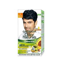 Garnier Color Naturals - Men Permanent Hair Colour Cream - Natural Black 1 - $8.42