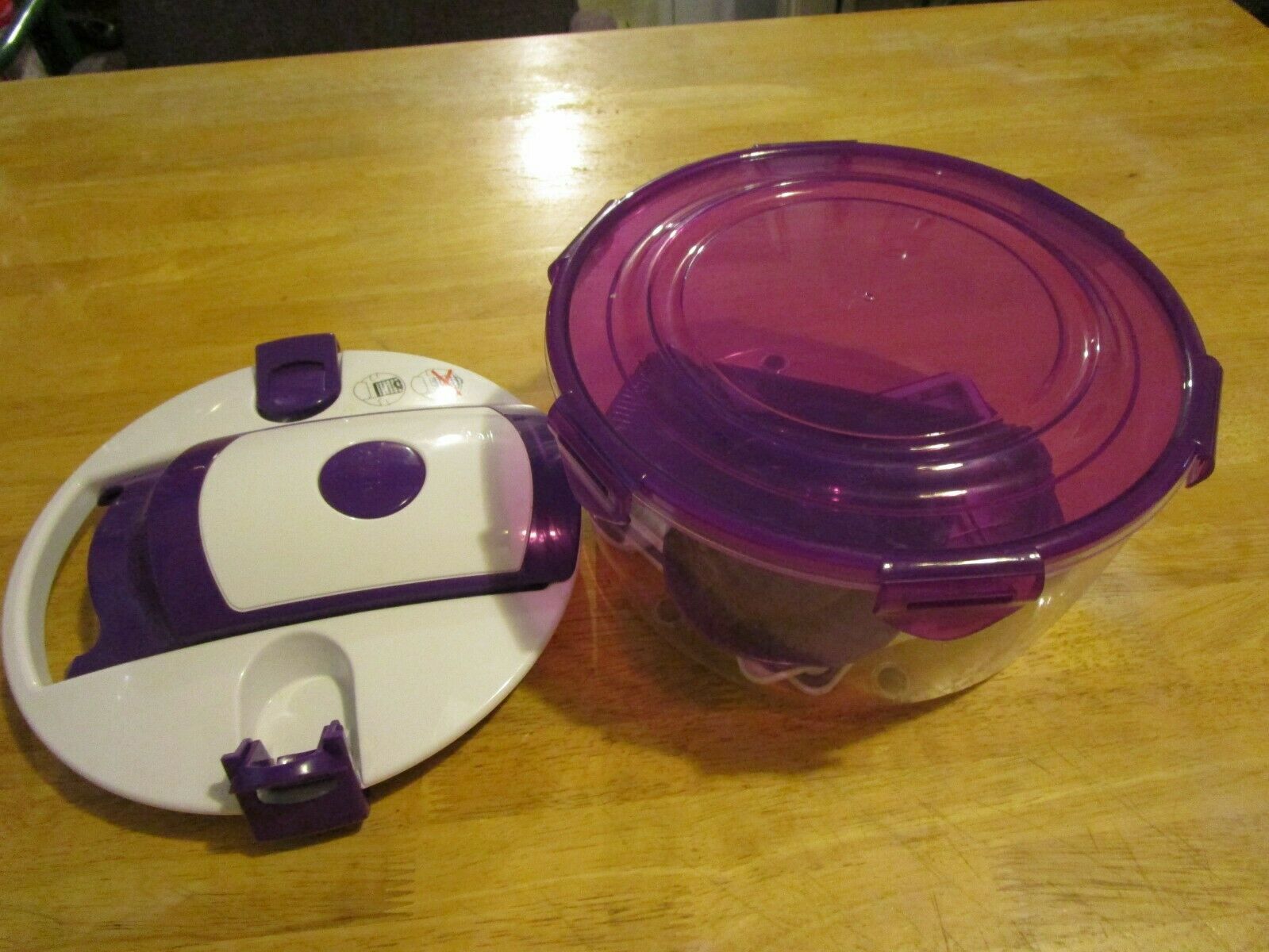 Genius Salad Chef Chopper Food Prep System 7 Piece Set PurpleEUC Slicers