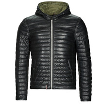 Men&#39;s Puffer Hooded Real Lambskin Quilted Napa Leather Jacket  All size - $159.00