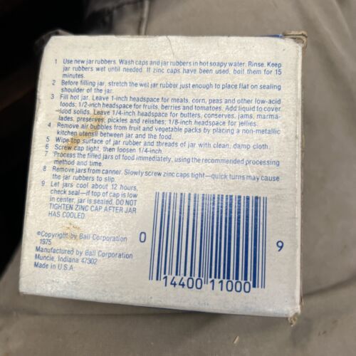 Vintage Ball Mason Jar Rubbers Good Luck Box 12 Regular Mouth Jars