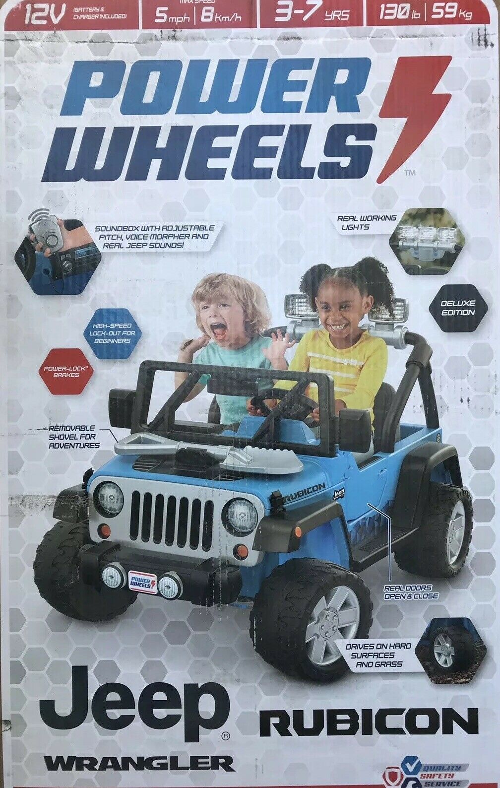 Power Wheels Deluxe Jeep Rubicon Wrangler 12V RideOn GCT059993 Ride