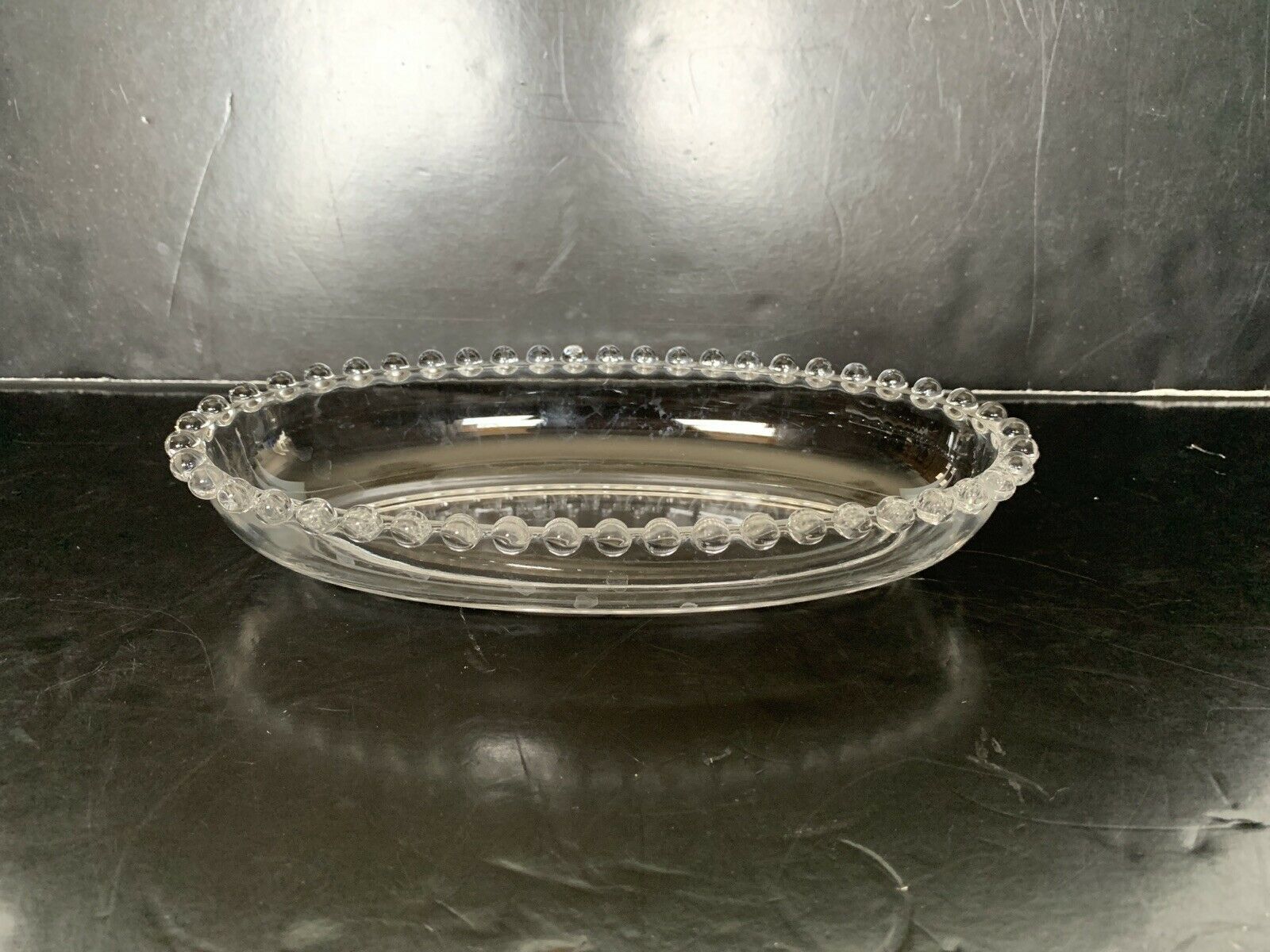 Vintage Imperial Glass Candlewick Oval Relish Dish 8 3/8” Candlewick