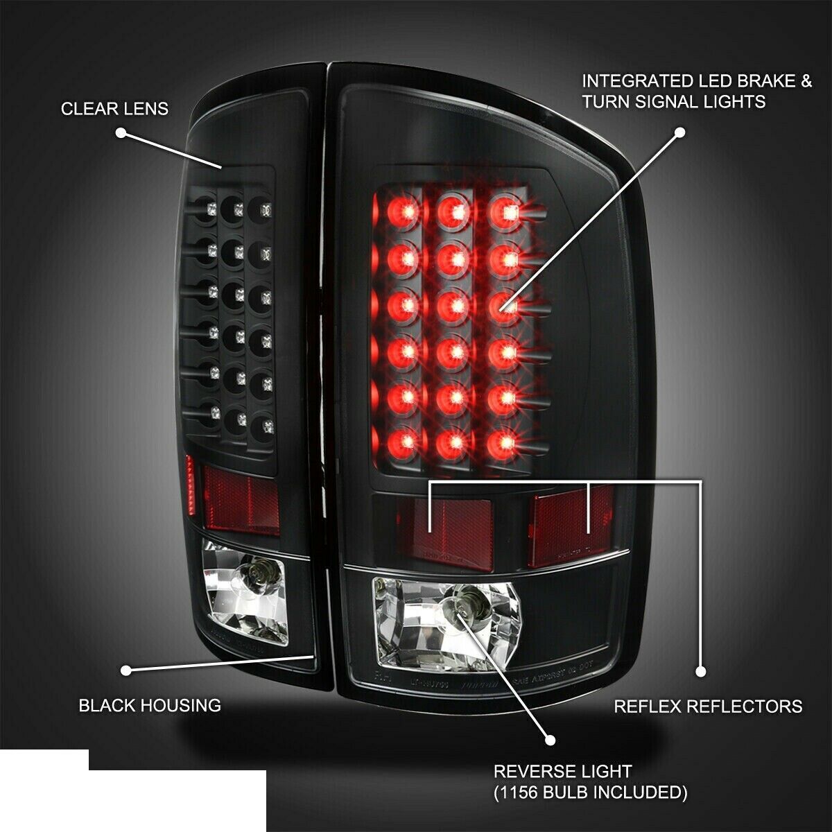 NATIONAL RV ISLANDER 2003 2004 PAIR TAILLIGHTS TAIL LIGHTS REAR LAMP W/GASKET RV 