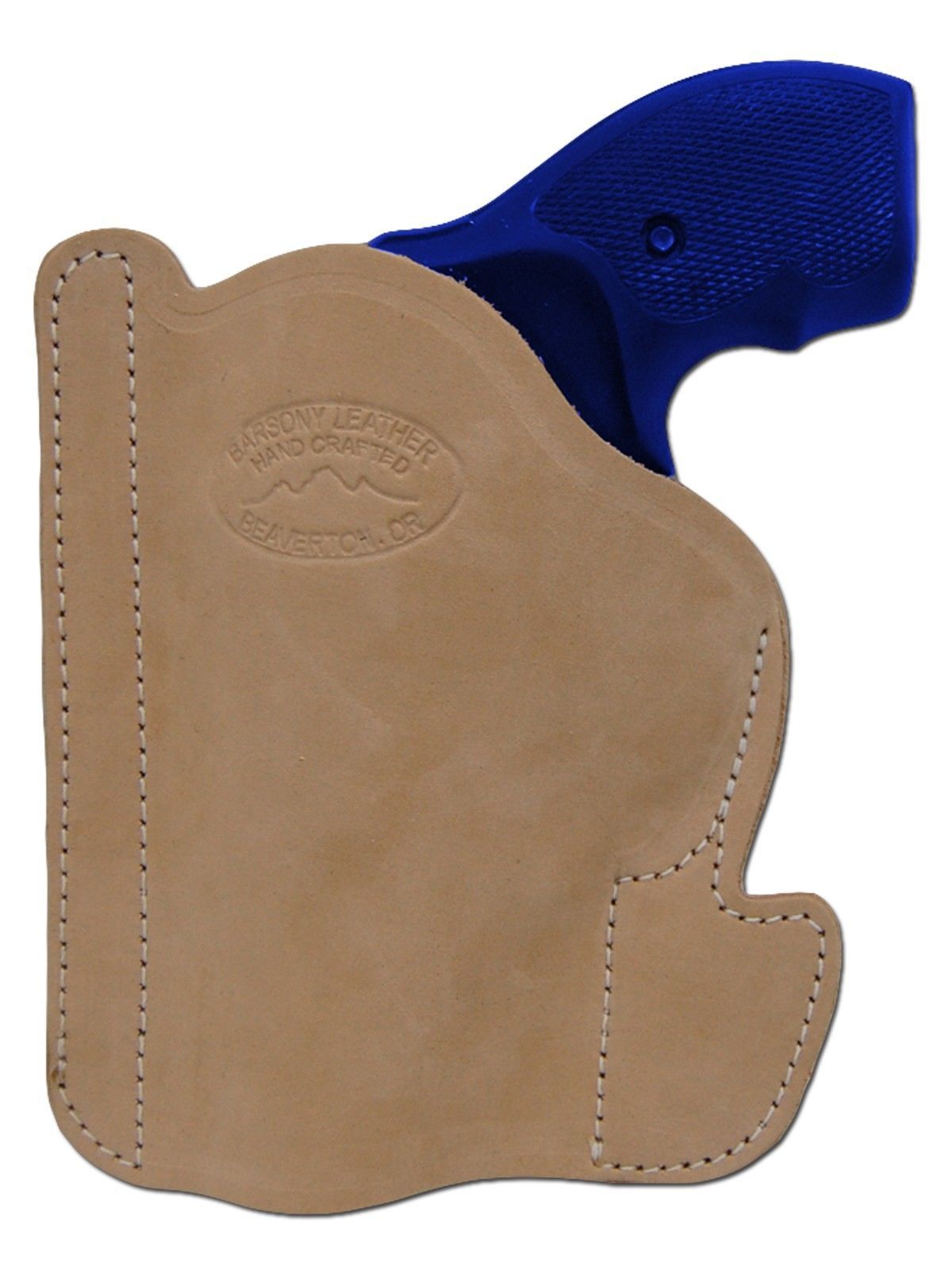 New Barsony Tan Leather Gun Pocket Holster S&W 2" Snub Nose 38 357