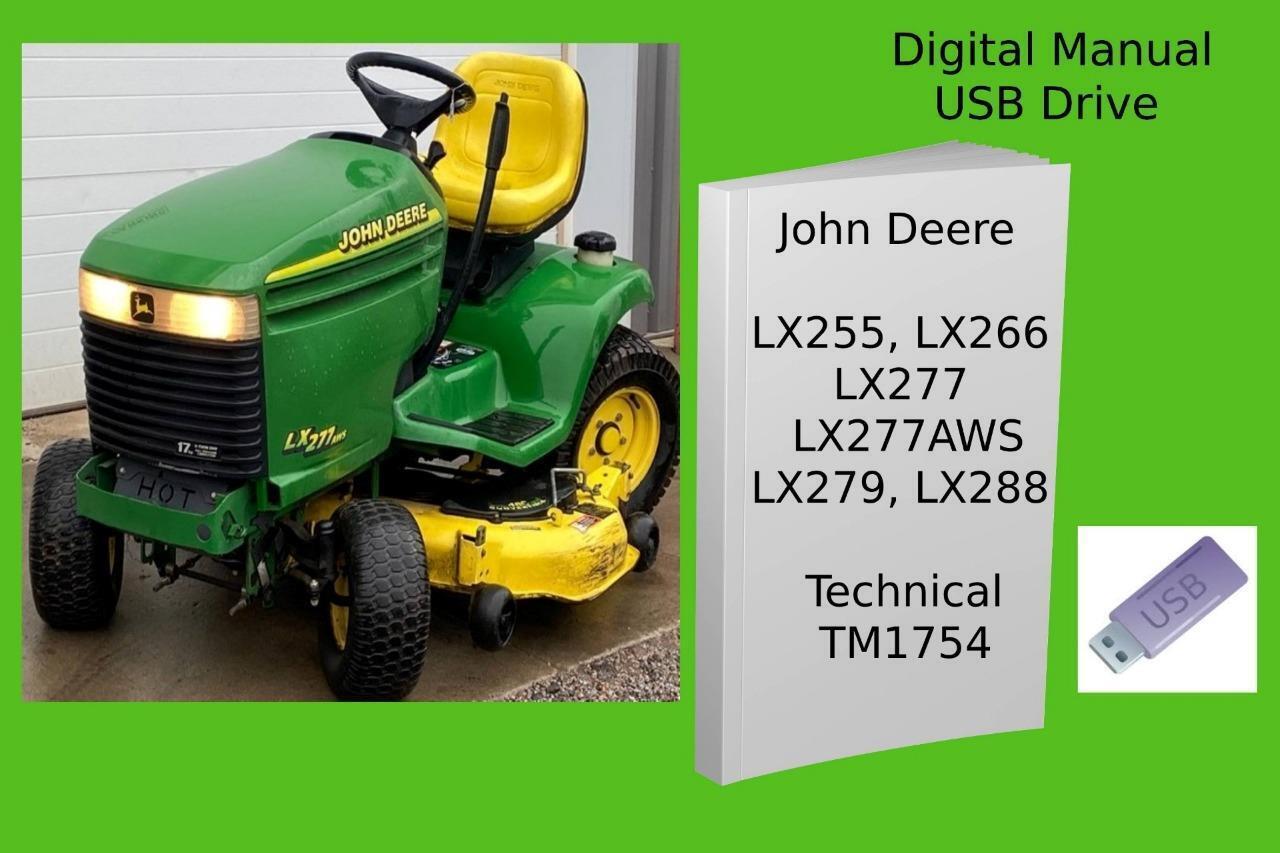 John Deere LX255 LX266 LX277 LX277AWS LX279 LX288 Lawn Tractor Manual