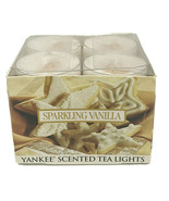 Yankee Candle Sparkling Vanilla Scented Tea Lights Box of 12 Brand New R... - $14.99