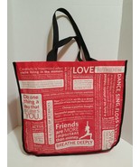 Lululemon ORIGINAL Reusable Shopping Bag Tote Bag Large Red Black 15x13x6 - $6.92