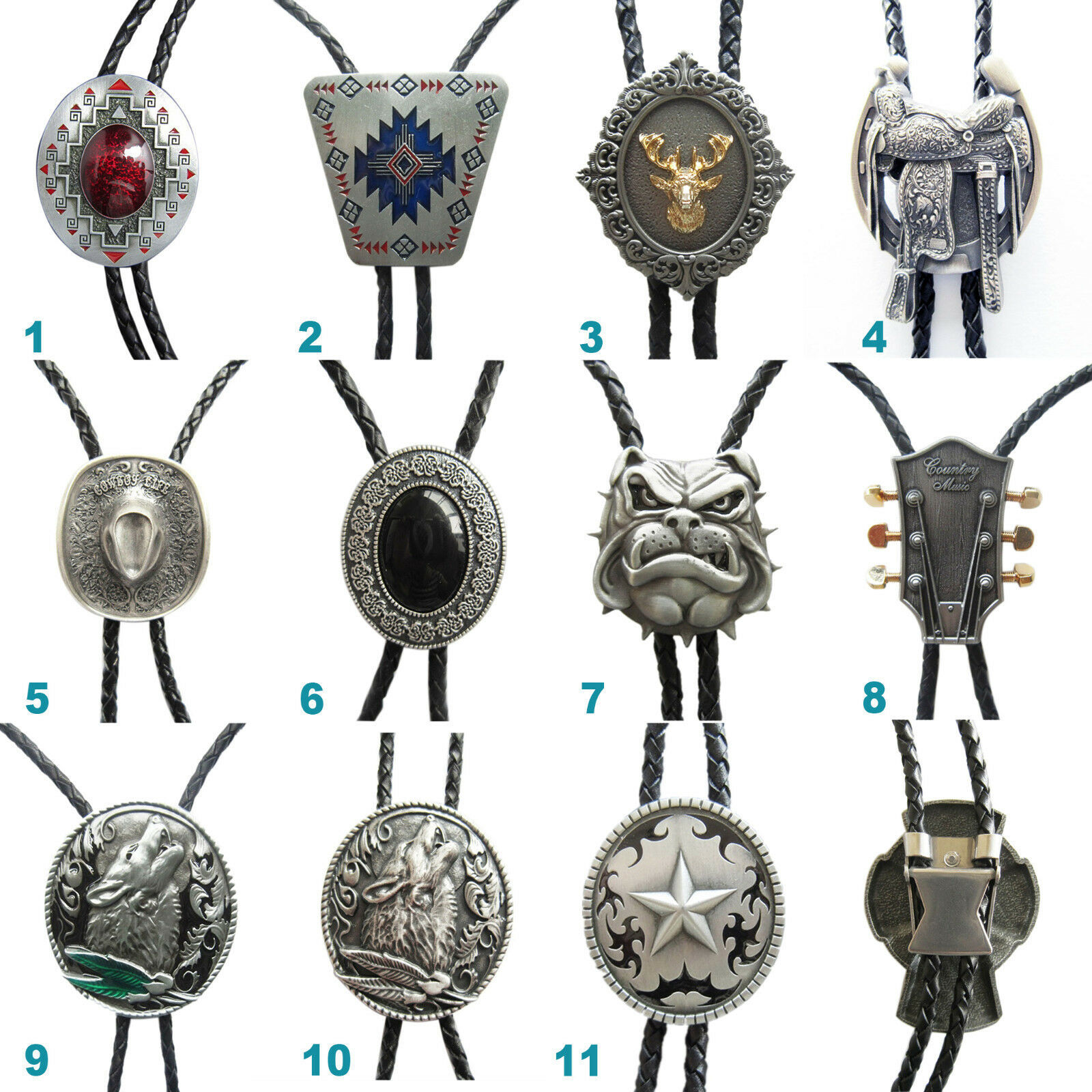 Western Wildlife Cowboy Cowgirl Bolo Tie Mix Styles Choice also Stock in US