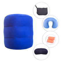 Travel Pillow Neck Sleep Mask Ear plugs Kit Plane Car Travel Inflatable ... - $23.52