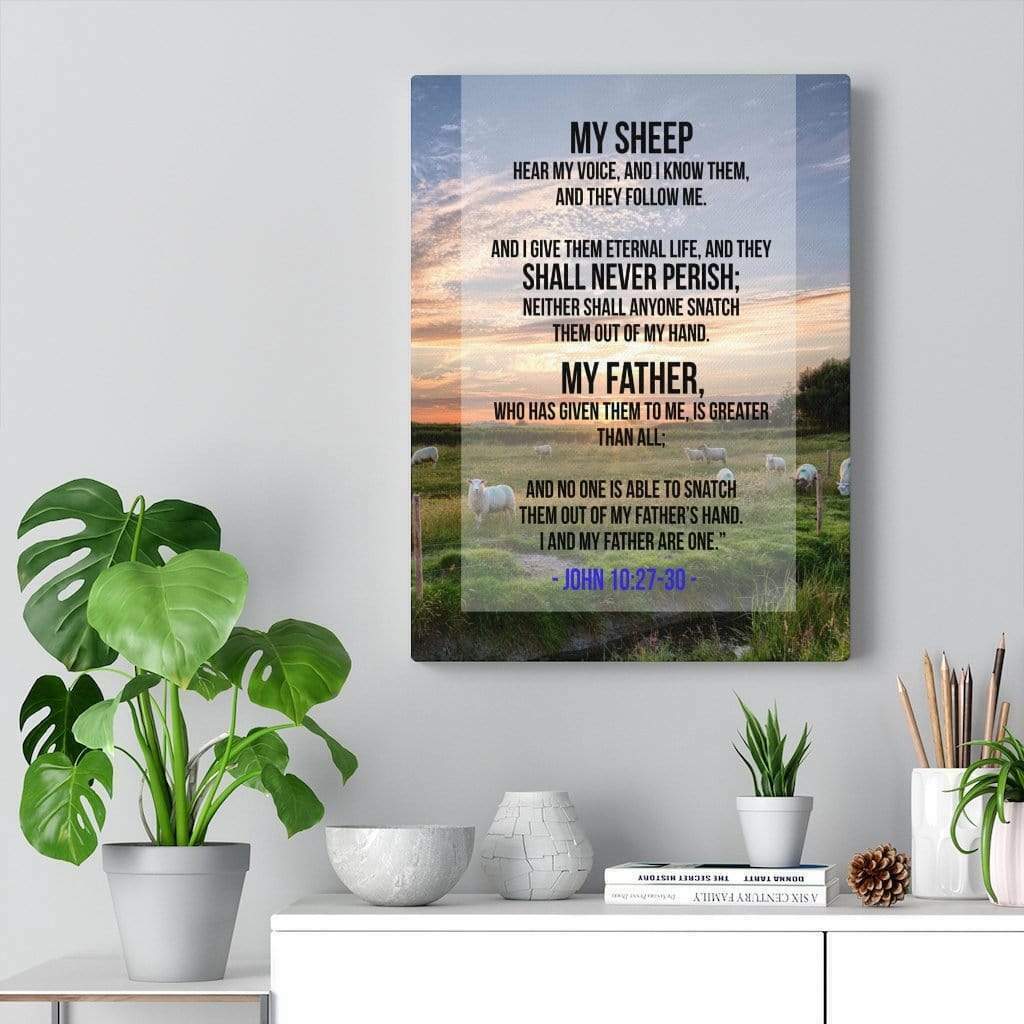 I and My Father, John 10:27‭-‬30 Bible Verse Printed On Ready To Hang ...