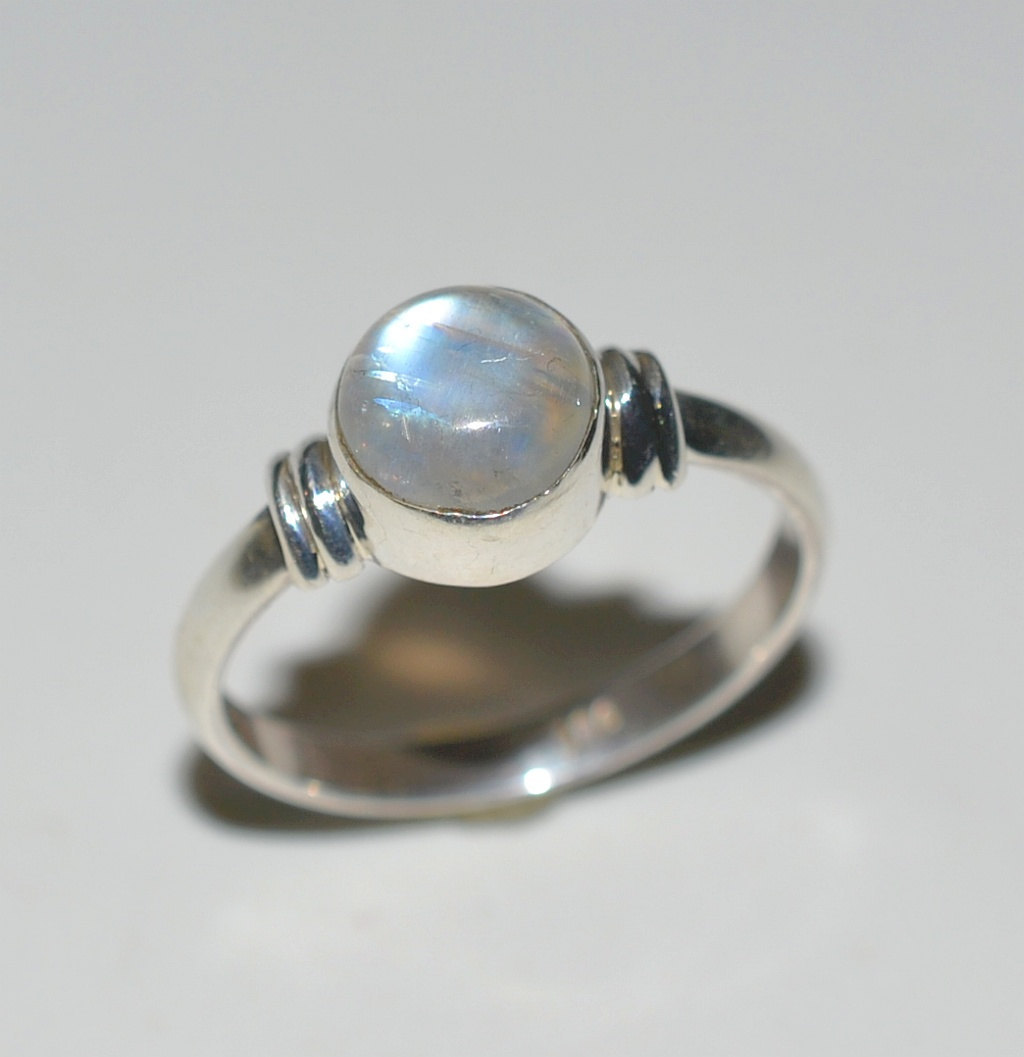 Rainbow Moonstone Ring, Moonstone Silver Ring, 925 Solid Sterling Silver Ring