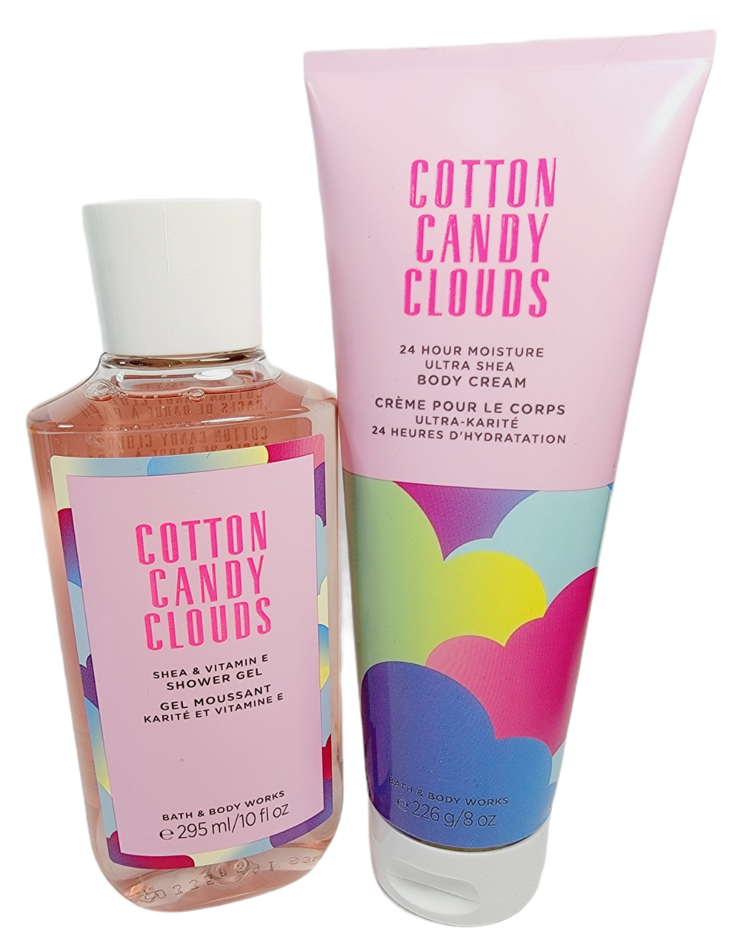 Bath & Body Works COTTON CANDY CLOUDS Body Cream Shower Gel NEW Free