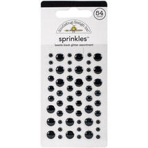 Doodlebug Sprinkles Adhesive Glitter Enamel Dots 54/Pkg-Beetle Black - $19.65