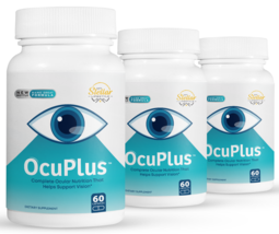 3 Pack OcuPlus, fórmula antioxidante de alta potencia para ojos-60 Cápsulas x3 - $98.99